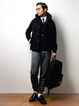 「JOEY FACTORY（ジョーイファクトリー）のアイテム（ジャケット/アウター）」を使った、K-1RO(ケーイチロー)さん（メンズ・171cm）の冬コーディネート