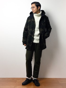「URBAN RESEARCH Sonny Label（アーバンリサーチサニーレーベル）のアイテム（モッズコート）」を使った、K-1RO(ケーイチロー)さん（メンズ・171cm）の冬コーディネート