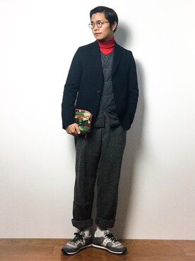 「NOMADIC（ノーマディック）のアイテム」を使った、K-1RO(ケーイチロー)さん（メンズ・171cm）の冬コーディネート