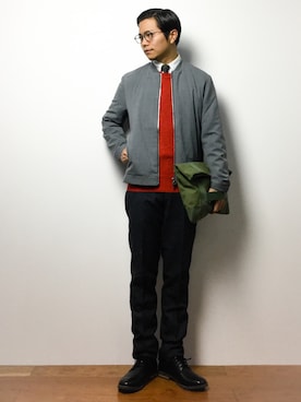 「ADAM ET ROPE'（アダムエロペ）のアイテム（MA-1）」を使った、K-1RO(ケーイチロー)さん（メンズ・171cm）の冬コーディネート