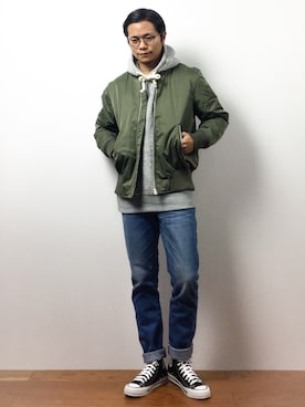 「CLUCT（クラクト）のアイテム」を使った、K-1RO(ケーイチロー)さん（メンズ・171cm）の冬コーディネート