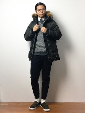 「URBAN RESEARCH（アーバンリサーチ）のアイテム（ダウンジャケット/コート）」を使った、K-1RO(ケーイチロー)さん（メンズ・171cm）の冬コーディネート