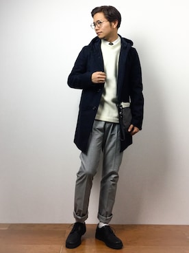 「RAGEBLUE（レイジブルー）のアイテム（その他シューズ）」を使った、K-1RO(ケーイチロー)さん（メンズ・171cm）の冬コーディネート