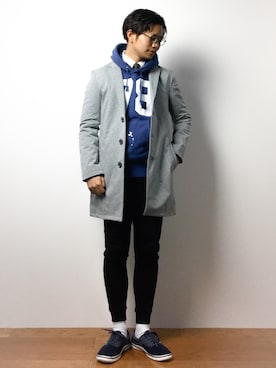 「crocs（クロックス）のアイテム」を使った、K-1RO(ケーイチロー)さん（メンズ・171cm）の冬コーディネート