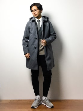「Johnbull Private labo（ジョンブルプライベートラボ）のアイテム（ニット/セーター）」を使った、K-1RO(ケーイチロー)さん（メンズ・171cm）の冬コーディネート