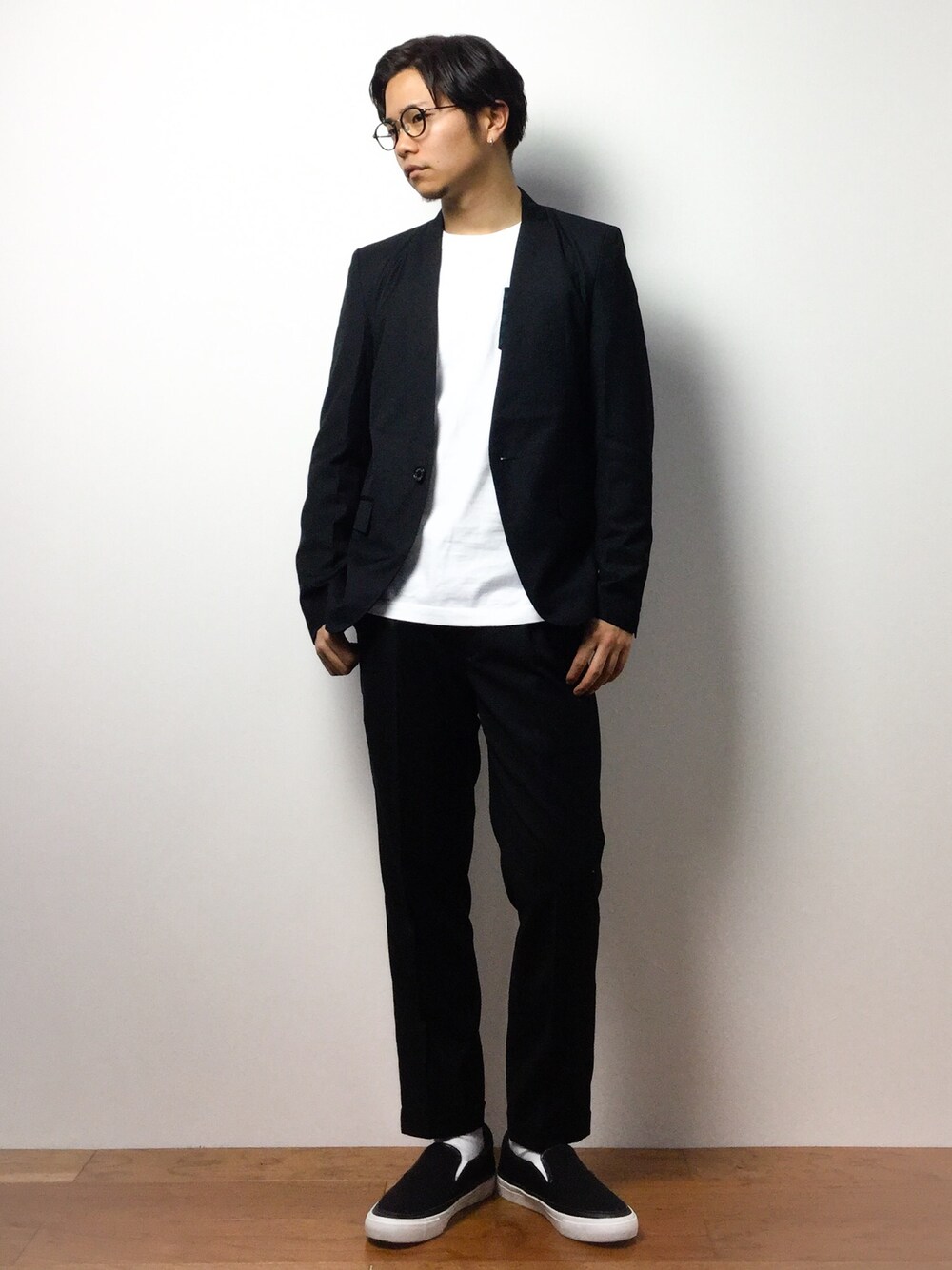 「BEAMS TのΠ【SPECIAL PRICE】BEAMS T / ボーダー ポケット ロングスリーブ Tシャツ（Tシャツ/カットソー、ホワイト系）」を使った、K-1RO(ケーイチロー)さん（メンズ・171cm）の冬コーディネートの1枚目の写真