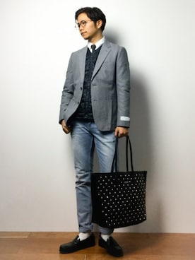 「Journal Standard TRISECT（トライセクト）のアイテム（テーラードジャケット）」を使った、K-1RO(ケーイチロー)さん（メンズ・171cm）の冬コーディネート