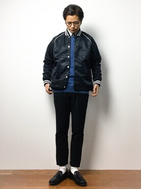 「UP START（アップスタート）のアイテム（スウェット）」を使った、K-1RO(ケーイチロー)さん（メンズ・171cm）の冬コーディネート