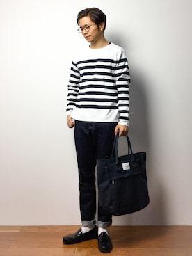 「AIGLE（エーグル）のアイテム（バッグ）」を使った、K-1RO(ケーイチロー)さん（メンズ・171cm）の冬コーディネート