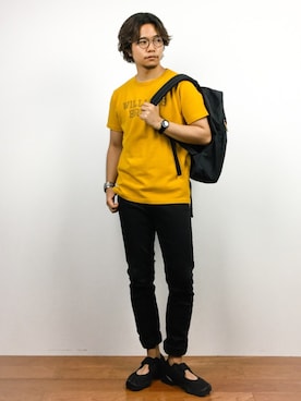 「Herschel Supply（ハーシェルサプライ）のアイテム」を使った、K-1RO(ケーイチロー)さん（メンズ・171cm）の夏コーディネート