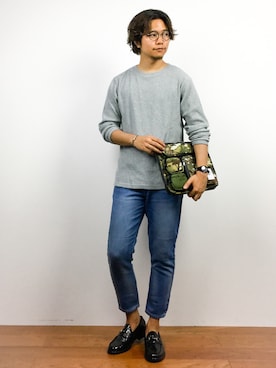 「LASSU&FRISS（ラスアンドフリス）の[ベーシックデザイン] ビットローファー（ローファー）」を使った、K-1RO(ケーイチロー)さん（メンズ・171cm）の夏コーディネート