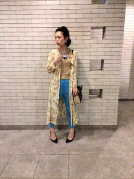 「SLY（その他パンツ、ベージュ系）」を使った、ももこあさん（レディース・163cm）の春コーディネート