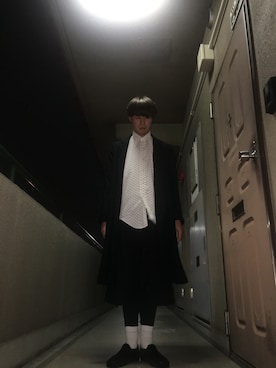 「ガウチョパンツ」｜「アイテム（その他アウター）」を使った、こーじやこーじさん（メンズ・173cm）の秋コーディネート
