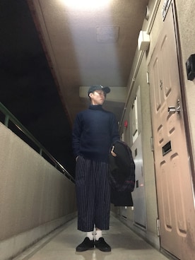 「FAT(エフエイティー)のアイテム(帽子)」を使った、こーじやこーじさん(メンズ・173cm)の秋コーディネート