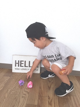 「ZARA KIDS」｜「アイテム（セットアップ）」を使った、chaoさん（キッズ・90cm）の夏コーディネート