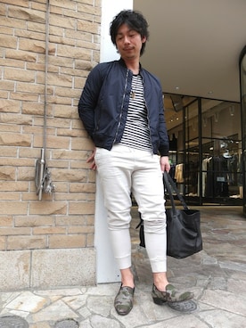 「スエット」｜「アイテム（ブルゾン）」を使った、tsutsuiさん（メンズ・178cm）の春コーディネート