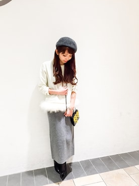 「coordinate」｜「アイテム（帽子）」を使った、Narcissus ESTさん（レディース・158cm）の冬コーディネート