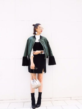 「アイテム（ジャンパースカート）」を使った、Narcissus ESTさん（レディース・172cm）の秋コーディネート