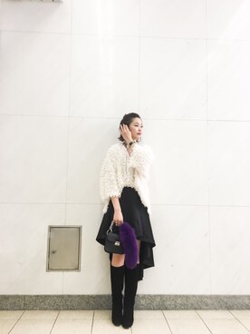 「アイテム（キーホルダー、パープル系）」を使った、Narcissus ESTさん（レディース・160cm）の秋コーディネート