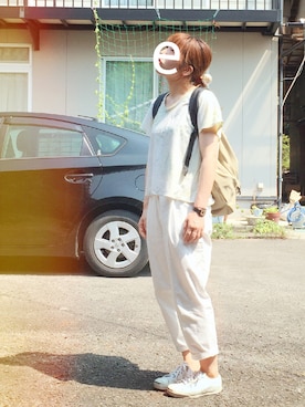 「ADPOSION（アドポーション）のアイテム（アナログ腕時計）」を使った、ちめさん（レディース・162cm）の夏コーディネート