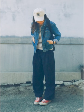 「ADPOSION（アドポーション）のアイテム（アナログ腕時計）」を使った、ちめさん（レディース・162cm）の春コーディネート