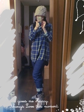 「ショッピング」｜「アイテム（ニットキャップ/ビーニー）」を使った、TMKさん（レディース・156cm）の冬コーディネート