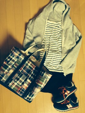 「NEW BALANCE（ニューバランス）のNEW BALANCE（スニーカー、ブルー系）」を使った、mariko319さん（レディース・153cm）の春コーディネート