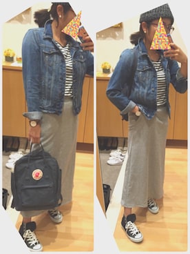 「Abercrombie&Fitch（アバークロンビーアンドフィッチ）のアイテム（デニムジャケット）」を使った、katahaberさん（レディース・158cm）の秋コーディネート