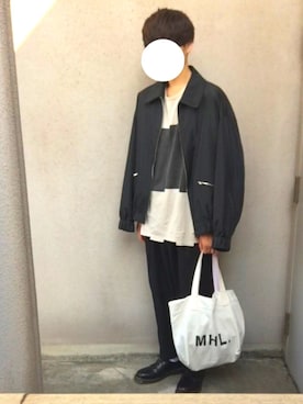 「soe（ソーイ）のアイテム（ブルゾン）」を使った、にしやんさん（メンズ・176cm）の秋コーディネート