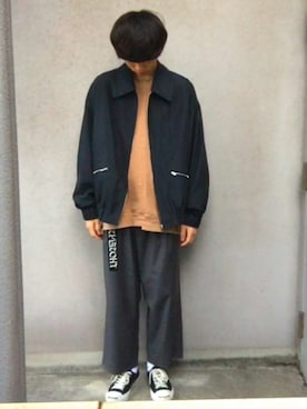 「soe（ソーイ）のアイテム（ブルゾン）」を使った、にしやんさん（メンズ・177cm）の秋コーディネート