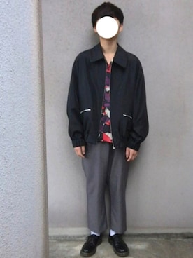「soe（ソーイ）のアイテム（ブルゾン）」を使った、にしやんさん（メンズ・177cm）の秋コーディネート