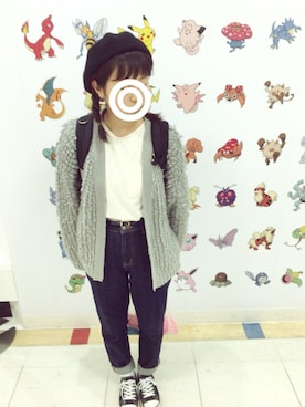 「ウエストイン」｜「アイテム（ハンチング/ベレー帽）」を使った、 chiさん（レディース・156cm）の冬コーディネート