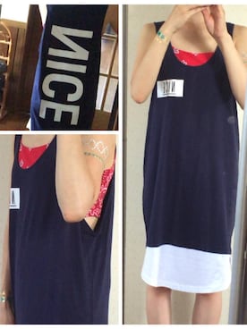 「バックロゴ」｜「アイテム（タンクトップ）」を使った、rico❤️さん（レディース・159cm）の夏コーディネート