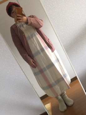 「ナチュラルスタイル」｜「アイテム（ニットキャップ/ビーニー）」を使った、あけみさん（レディース・160cm）の冬コーディネート