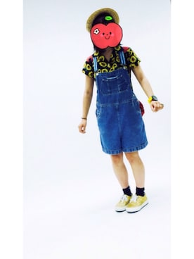 「SPINNS(スピンズ)のアイテム(サロペット/オーバーオール)」を使った、Noharaさん(レディース・160cm)の夏コーディネート