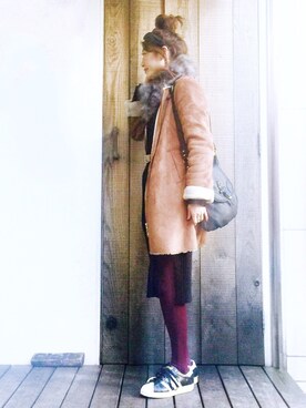 「URBAN RESEARCH Sonny Label（アーバンリサーチサニーレーベル）のアイテム（ムートンコート）」を使った、Creamさん（レディース・158cm）の冬コーディネート