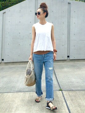 「Callipigia（カッリピージャ）のアイテム」を使った、Creamさん（レディース・158cm）の夏コーディネート