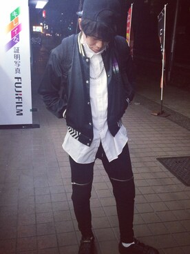 「PHENOMENON（フェノメノン）のアイテム（ブルゾン）」を使った、soumiさん（メンズ・175cm）の春コーディネート