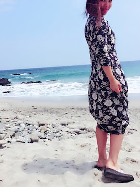 「海」｜「アイテム（シャツワンピース）」を使った、yuyuさん（レディース・159cm）の夏コーディネート
