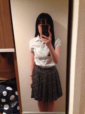 「膝上スカート」｜mochiさん（レディース・157cm）の夏コーディネート