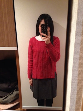 「膝上スカート」｜mochiさん（レディース・157cm）の秋コーディネート