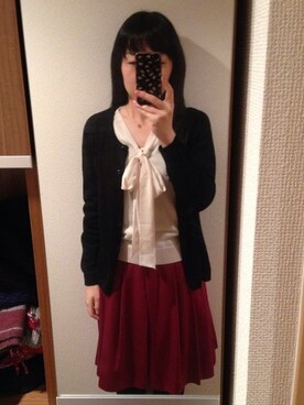 「ボウタイ」｜mochiさん（レディース・157cm）の冬コーディネート