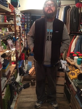 「RRL（ダブル アール エル）のアイテム（パンツ）」を使った、熊坂スグルさん（メンズ・181cm）の秋コーディネート