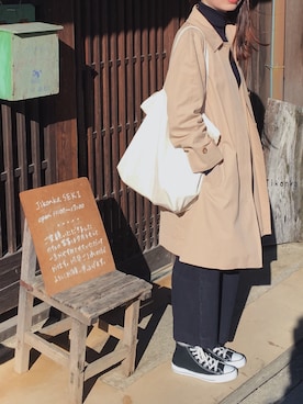 「アイテム（トレンチコート）」を使った、kukkaさん（レディース・165cm）の春コーディネート