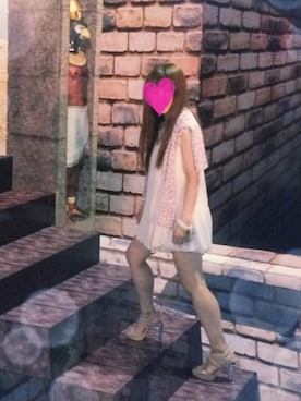 「GU（ジーユー）のアイテム（カーディガン/ボレロ、ピンク系）」を使った、ああこさん（レディース・147cm）の夏コーディネート