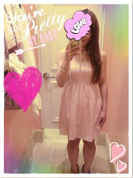 「FOREVER 21（フォーエバー トゥエンティーワン）のアイテム（ワンピース、ピンク系）」を使った、ああこさん（レディース・147cm）の夏コーディネート