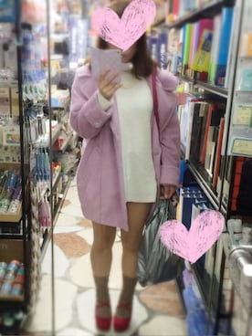 「SNIDEL（スナイデル）のビックカラーコート（その他アウター、ピンク系）」を使った、ああこさん（レディース・147cm）の秋コーディネート