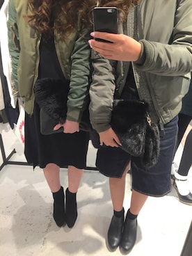 「ファークラッチ」｜「アイテム（ブルゾン）」を使った、ya-chanさん（レディース・164cm）の冬コーディネート