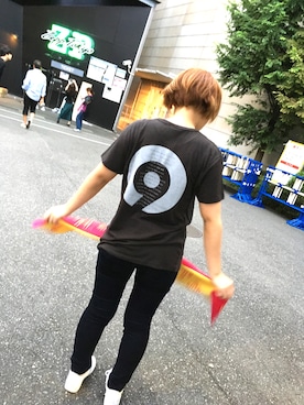 「9mm Parabellum Bulletのアイテム（Tシャツ/カットソー、ブラック系）」を使った、みーさん（レディース・154cm）の秋コーディネート