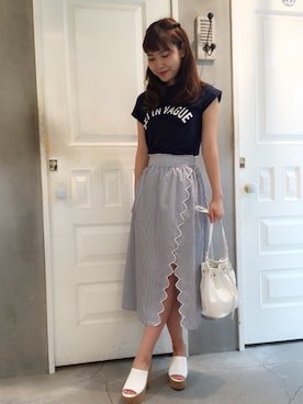 「snidel」｜「アイテム（バッグ）」を使った、manami Kinoshitaさん（レディース・163cm）の夏コーディネート